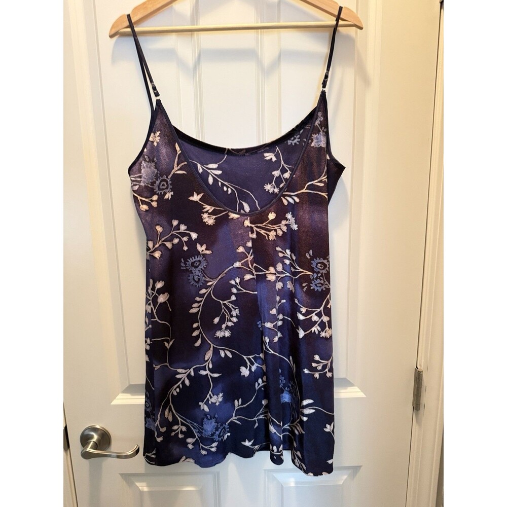 VTG 90s Delicates Purple Floral Satin Slip Dress - Whimsigoth Fairycore Chemise
